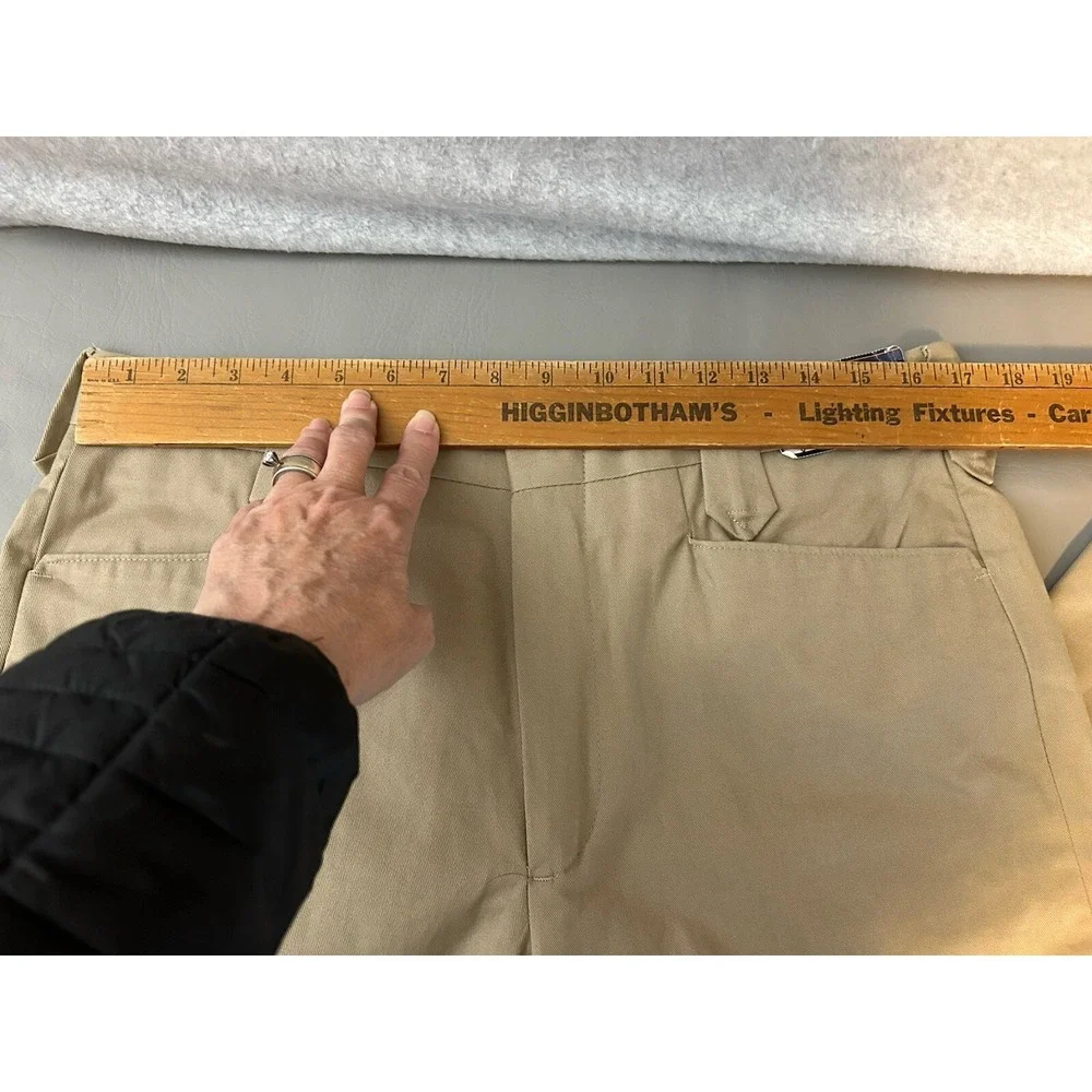 Circle S Western Pants Mens W33.5 Unhemmed Snap Flap Pockets Tan CP57-05 NWT